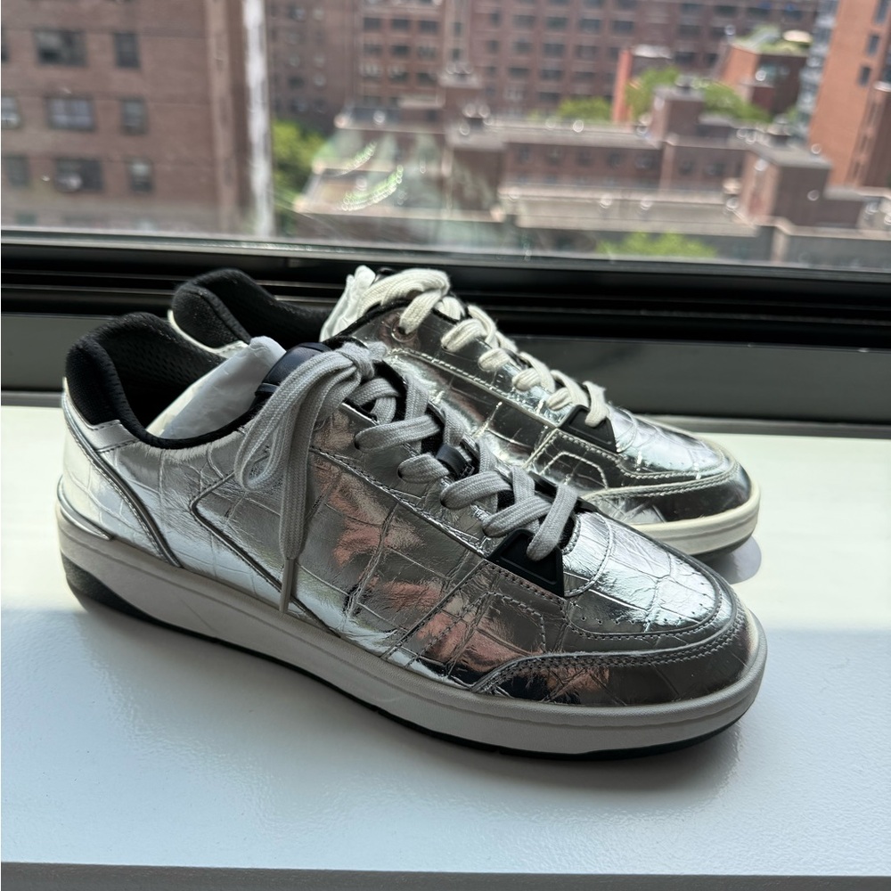 Michael Kors NWT Metallic Silver Croc Sneakers